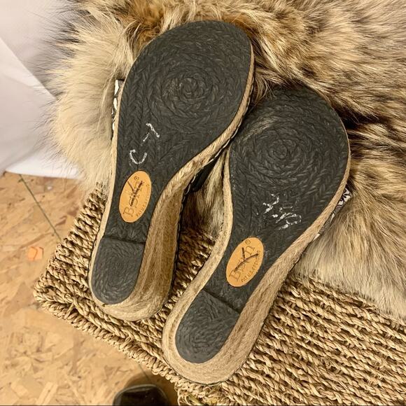 Born Drilles Verano Espadrille Chunky Platform Wedge Floral Sandal Leather Sz 8 - Picture 9 of 9